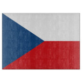 Glasschneidebrett mit der Flagge Tschechiens Schneidebrett (Vorderseite)