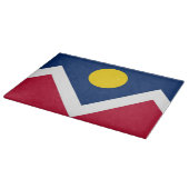 Glasschneidebrett mit der Flagge von Denver City Schneidebrett (Ecke)