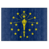 Glasschneidebrett mit der Flagge von Indiana, USA Schneidebrett (Vorderseite)
