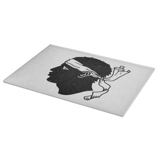 Glasschneidebrett mit der Flagge von Korsika, Fran Schneidebrett (Ecke)