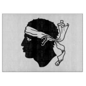 Glasschneidebrett mit der Flagge von Korsika, Fran Schneidebrett (Vorderseite)