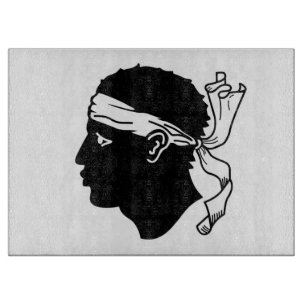 Glasschneidebrett mit der Flagge von Korsika, Fran Schneidebrett