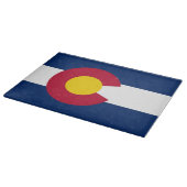 Glasschneidebrett mit Flag Colorado Staat Schneidebrett (Ecke)