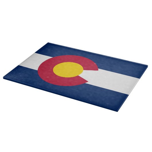 Glasschneidebrett mit Flag Colorado Staat Schneidebrett (Ecke)