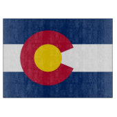 Glasschneidebrett mit Flag Colorado Staat Schneidebrett (Vorderseite)
