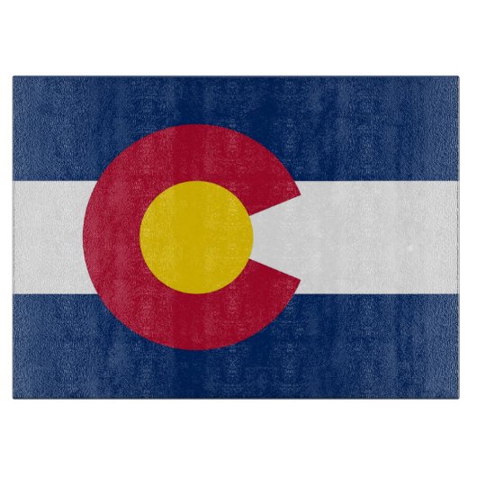 Glasschneidebrett mit Flag Colorado Staat Schneidebrett (Vorderseite)
