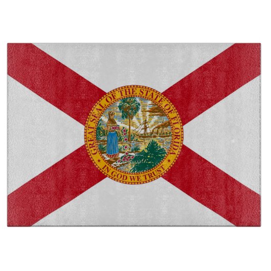Glasschneidebrett mit Flag Florida, USA Schneidebrett (Vorderseite)