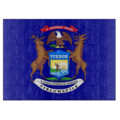 Glasschneidebrett mit Flag Michigan USA Schneidebrett (Vorderseite)