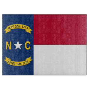 Glasschneidebrett mit Flag North Carolina Schneidebrett