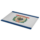 Glasschneidebrett mit Flag West Virginia USA Schneidebrett (Ecke)