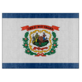 Glasschneidebrett mit Flag West Virginia USA Schneidebrett (Vorderseite)