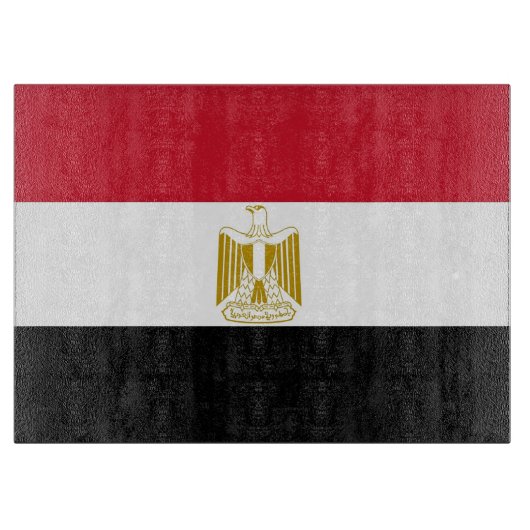 Glasschneidebrett mit Flagge Ägyptens Schneidebrett (Vorderseite)