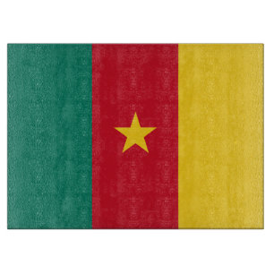 Glasschneidebrett mit Flagge Kameruns Schneidebrett