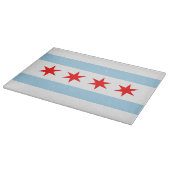 Glasschneidebrett mit Flagge von Chicago, USA Schneidebrett (Ecke)