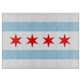 Glasschneidebrett mit Flagge von Chicago, USA Schneidebrett (Vorderseite)
