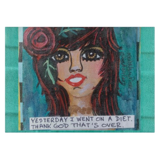 GLASSCHNEIDEN BOARD-YESTERDAY GING ICH AUF EINE SCHNEIDEBRETT (Vorderseite)