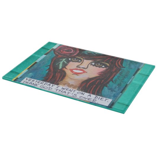 GLASSCHNEIDEN BOARD-YESTERDAY GING ICH AUF EINE SCHNEIDEBRETT (Ecke)