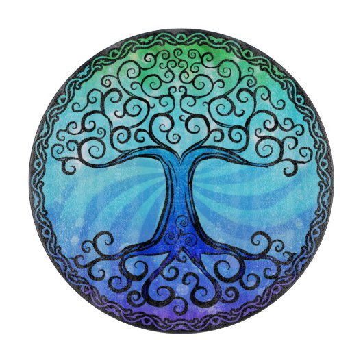 Glasschneiden-Brett - 'keltischer Baum von Life Schneidebrett (Vorderseite)