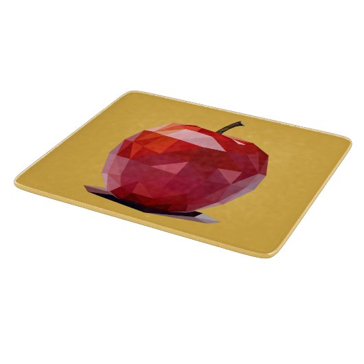 Glasschneiden-Brett mit rotem Apple-Entwurf Schneidebrett (Ecke)