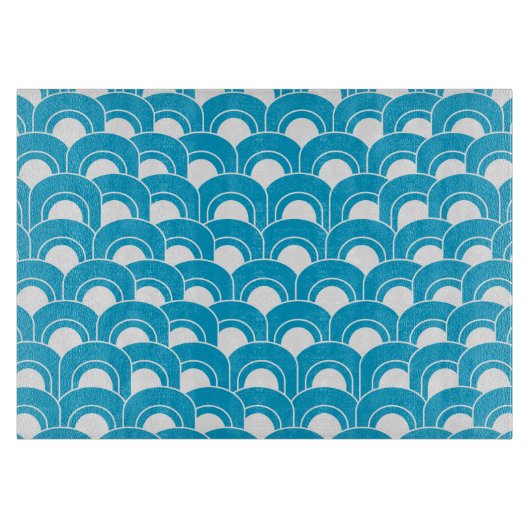 Glasschneiden-Brett-Mod bewegt Blau wellenartig Schneidebrett (Vorderseite)