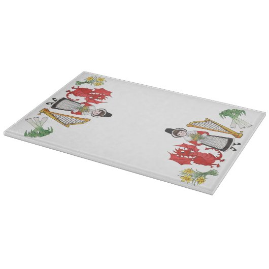 Glasschneiden-Brett: Narzissen-Drache-Porree-Harfe Schneidebrett (Ecke)