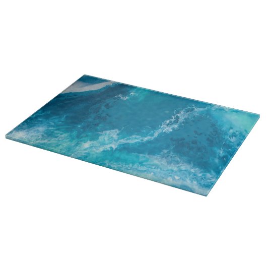 Glasschneiden-Brett - "Ozean träumt " Schneidebrett (Ecke)