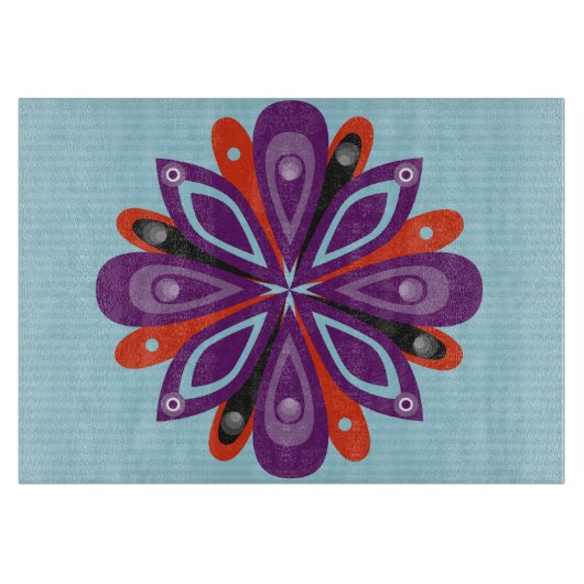 Glasschneiden-Brett sprengte Blau Schneidebrett (Vorderseite)