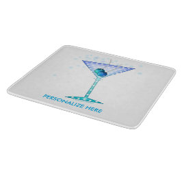 GLASSCHNEIDEN-BRETTER, BLAUER MARTINI-ENTWURF SCHNEIDEBRETT