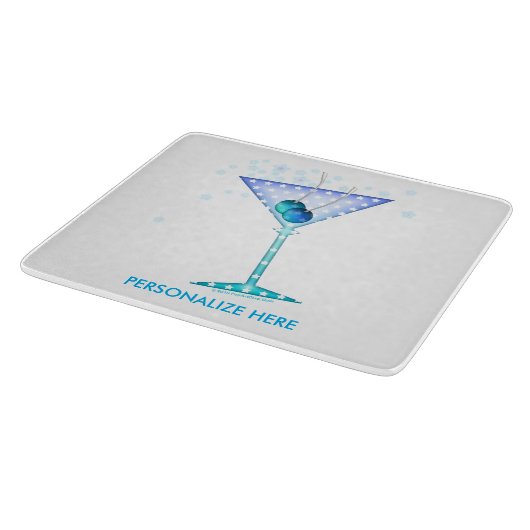 GLASSCHNEIDEN-BRETTER, BLAUER MARTINI-ENTWURF SCHNEIDEBRETT (Ecke)