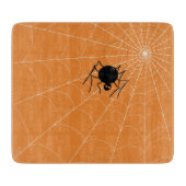 Glasschneiden-Bretter - Spinne im Netz Schneidebrett (Vorderseite)