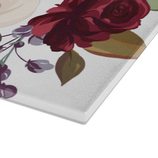 Glasschneiden der weißen Rosen Gold geometrische F Schneidebrett (Ecke)