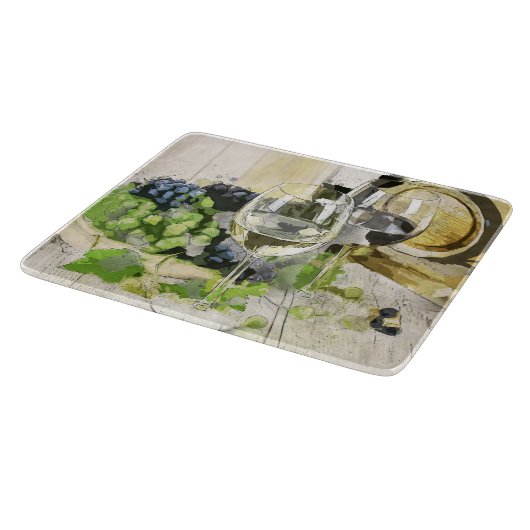 Glasschneider Holz Barrel Wein Trauben Schneidebrett (Ecke)