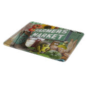 Glasschneider mit Bauern Marktthema Schneidebrett (Ecke)