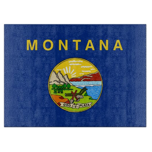 Glasschneider mit Flag Montana USA Schneidebrett (Vorderseite)