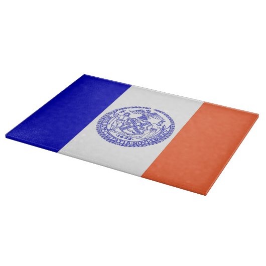 Glasschneider mit Flag New York City USA Schneidebrett (Ecke)
