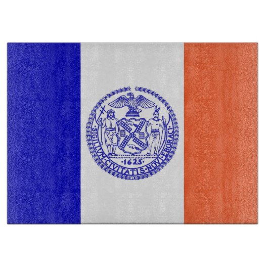 Glasschneider mit Flag New York City USA Schneidebrett (Vorderseite)