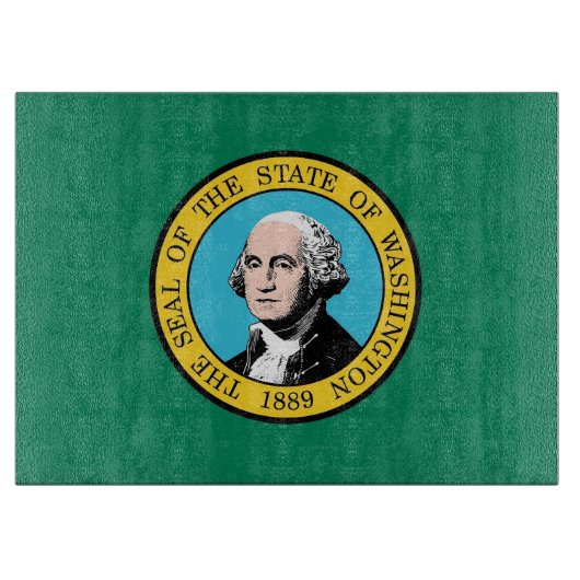 Glasschneider mit Flag Washington, USA Schneidebrett (Vorderseite)