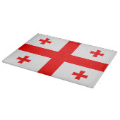 Glasschneider mit georgischer Flagge Schneidebrett (Ecke)