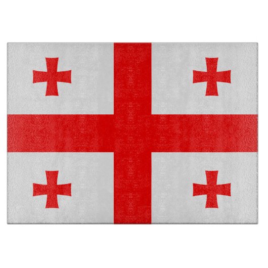 Glasschneider mit georgischer Flagge Schneidebrett (Vorderseite)