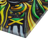 Glasschneider mit jamaikanischen Farben Schneidebrett (Ecke)