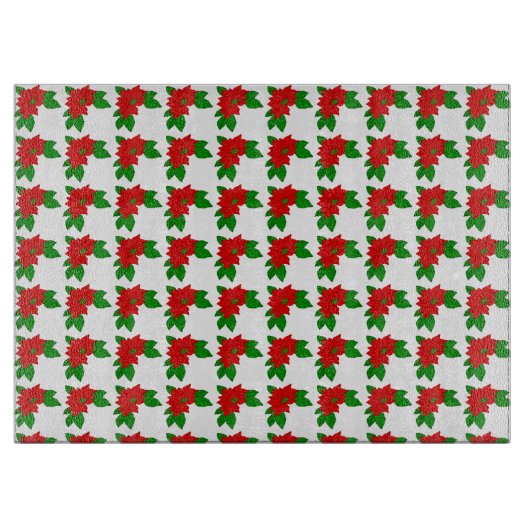 Glasschneider Poinsettias Schneidebrett (Vorderseite)