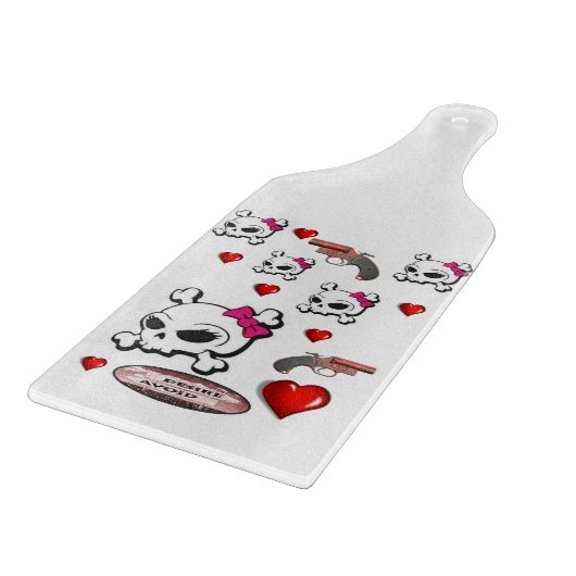 Glasschneider Valentintagskull Schneidebrett (Ecke)