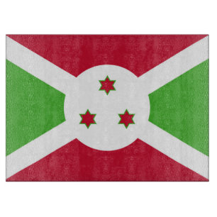Glasschneidplatte mit der Flagge Burundis Schneidebrett