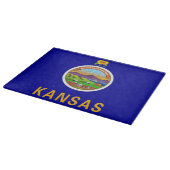 Glasschneidplatte mit Flag Kansas, USA Schneidebrett (Ecke)