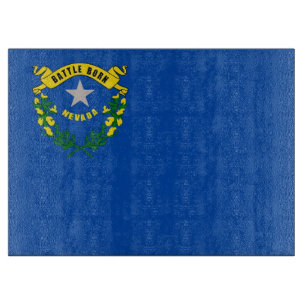 Glasschneidplatte mit Flag Nevada USA Schneidebrett