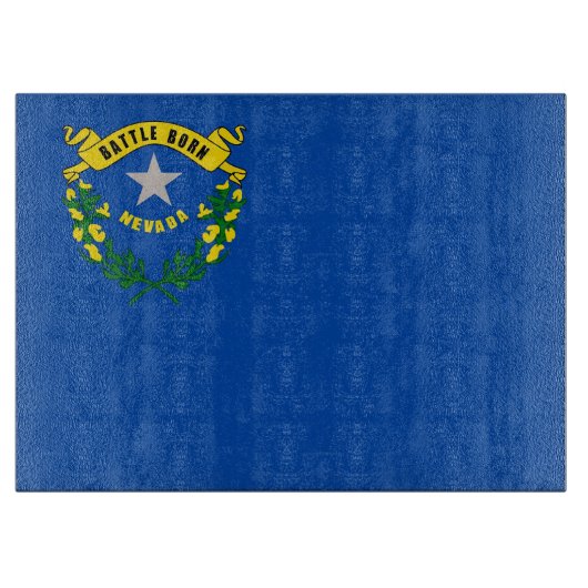 Glasschneidplatte mit Flag Nevada USA Schneidebrett (Vorderseite)