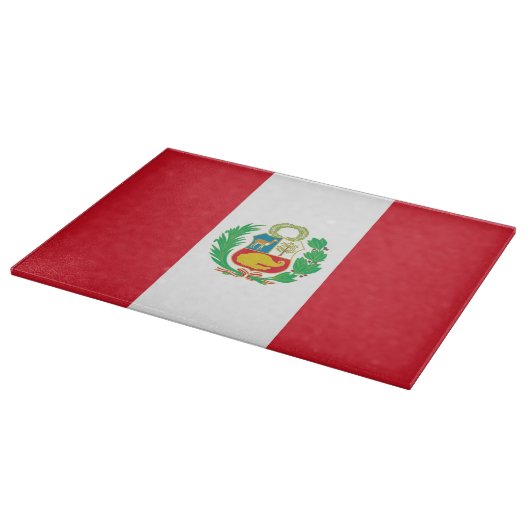 Glasschneidplatte mit Flagge Perus Schneidebrett (Ecke)