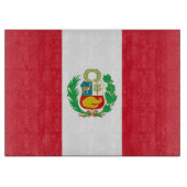 Glasschneidplatte mit Flagge Perus Schneidebrett (Vorderseite)