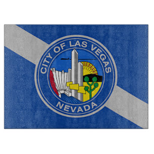 Glasschneidtafel mit Fahne von Las Vegas City Schneidebrett