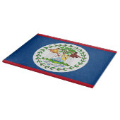 Glasschneidtafel mit Flagge von Belize Schneidebrett (Ecke)